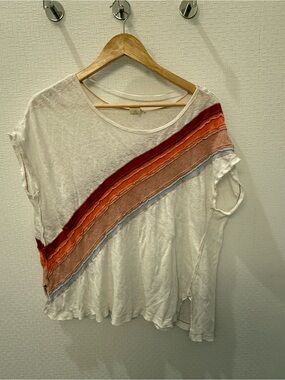 Free People We The Free Thien Tee Neutral Stripe S
